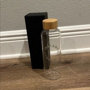 Instant Hydration Glass Water Bottle with Bamboo Lid